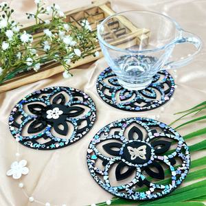 자개공예 나전칠기 만들기 키트 한국기념품 한국전통선물 DIY 컵받침 - 원형 옵션