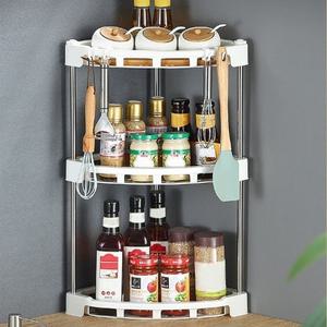 주방 코너 3단 양념통 정리 씽크 싱크 대 선반 수납장