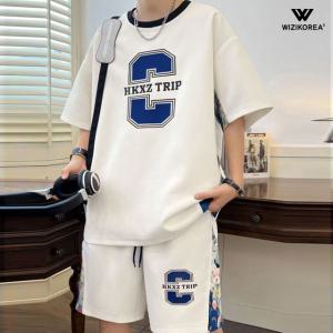 남성 반팔 반바지 트레이닝 세트 루즈핏 여름 운동복 WI123SET