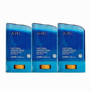 AHC 내추럴 퍼펙션 더블 쉴드 선스틱 22g (SPF 50+) 파랑색 3개
