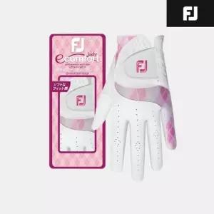 2025 풋조이 레이디 이컴포트 합피 골프장갑 화이트핑크  여성용  양손  68895E-130