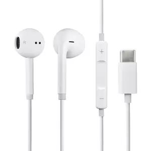 펭카버즈 C타입 유선 이어폰 W1004-C 고음질 Hi-Fi 사운드 오픈형 초경량 3버튼 리모컨 마이크 게임·영상·수업용 갤럭시·아이폰 호환