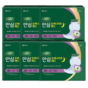 디펜드 안심 장시간 오버나이트 패드 28매 x 6팩 / 성인용 속기저귀