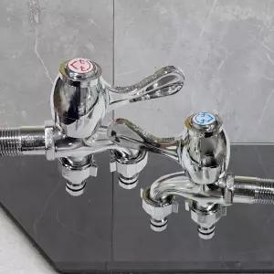 두갈래 세탁기수도꼭지 양갈래 커플링 냉온수세트 SG/수도꼭지카플링/수도꼭지핸들/베란다수전/수전분배기