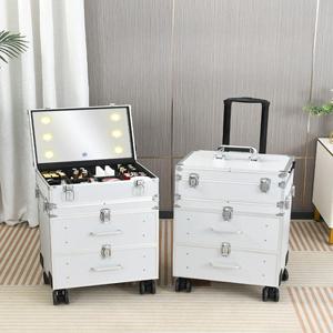 led 메이크업 캐리어 트레이 뷰티 박스 운반 출장가방 네일박스 화장품 화장대 이동식
