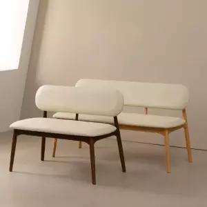 라움에스알 모드니 원목 식탁 등받이 벤치 식탁의자