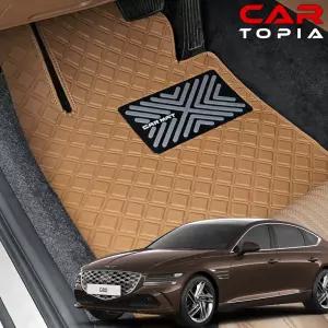 제네시스 G80 3세대 페이스리프트 스퀘어 바닥매트 가죽 카매트 발판 용품