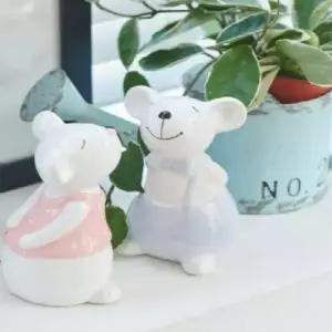 도자기 마우스 커플 장식 2P 대 동물인형 동물인테리어 카페인테리어소품 귀여운소품 기타소품