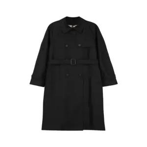 닥스 여성 [탈착 울조끼] 블랙 스트랩 래글런 더블버튼 클래식 트렌치코트 DLCO5DE91BK