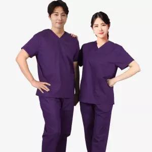 앞치마와가운 남녀공용 반팔 상하의 세트 간호복 수술복 물리치료사 병원 유니폼 AGMM01
