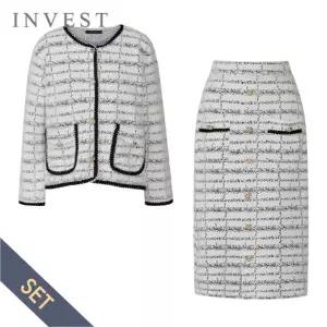 [인베스트] 트리밍니트자켓롱스커트세트_INI5W1JK1011