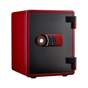 루셀 YES-031D 레드 인테리어 디지털 내화금고 63kg 서랍 선반 가정용 사무용