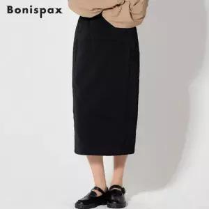 Bonispax)] 시보리 배색 H라인 패딩스커트 택가격 139000원)