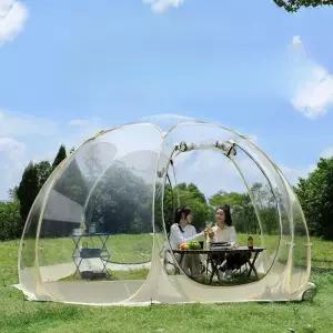 대형 투명 PVC 8각 쉘터 원터치 텐트 돔텐트 야외 카페 글램핑