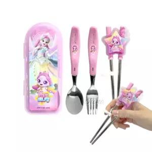 OH 유아 연습용 수저 포크 케이스 세트 오로라핑 스푼포크 수저보관함포함 아기선물