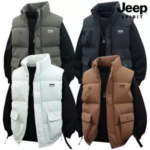 지프 JEEP SPIRIT 남녀공용 패딩조끼 조끼 패딩 스탠드 카라 아웃도어 겨울 가을 등산 런닝 트렌디 여성 남성 커플 남자 여자 패션 빅사이즈 JP808