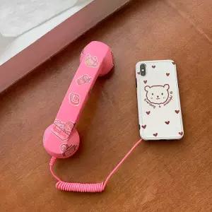 스마트폰 수화기 레트로장식 단말기 감성 마이크 이어폰 휴대전화 유선