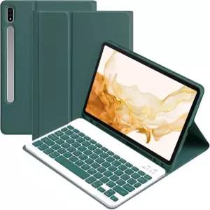 CSHINE 갤럭시탭 S8 플러스 케이스 갤럭시탭S7 FE 일반형 블루투스 키보드 케이스