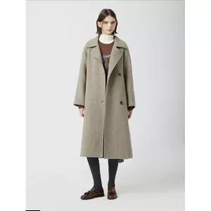 [롯데백화점]씨씨콜렉트 헤링본 벨티드 하이넥 롱 코트 C254MSG534