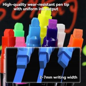 미루식 액체 지울 수 분필 마커 펜 8 색 7mm 블랙 보드 칠판 표지판 용 세척  및 습식 지우기 네온 아트 메
