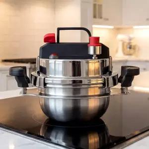 [26년형] 1.2L 스테인리스 초고압 통삼중 미니 압력 솥 밥솥 1~2인용 인덕션 호환