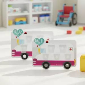 루미루미 구급차 투약함 DIY 아크릴컵 투약컵 약보관함 약통 안내판 어린이집 유치원 환경판