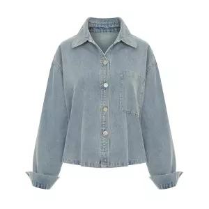 [페이지플린] 오버핏데님카라셔츠_P6ASH009C