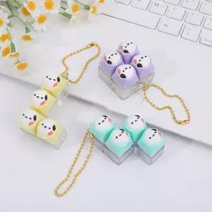 버드 키보드 딸깍이 키캡 키링 4구 피젯토이 열쇠고리