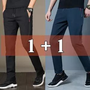 (총 2장) 남자 초경량 여름 슬랙스팬츠 링클 냉장고바지 밴딩팬츠 정장바지 왕스판슬랙스