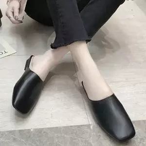 여성 스퀘어토 블로퍼 슬리퍼 낮은굽 사무실 무지 캐주얼슈즈-WFIP26S