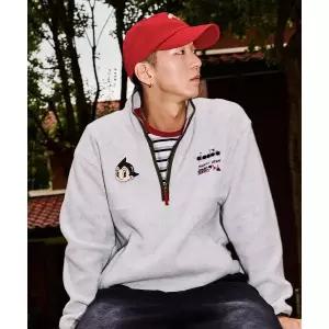 매장정품 diadora 디아도라 Diadora 아톰 배색 하프 집업 MELANGE GREY D5421LFT33MGL 973974