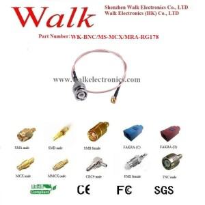 MCX BNC rf 케이블  인터페이스 안테나: 수 직선 직각 RG178 포함