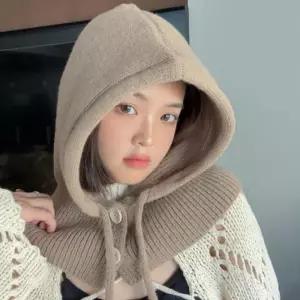 프리미엄 더블 두께 바라클라바 겨울 니트 목도리 넥워머 방한 후드 KK885