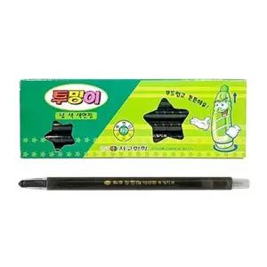 지구 908APJ86 투명이 낱색 색연필 채점펜 (검정 12자루)