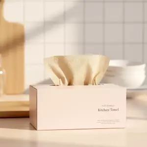 휴홈 무표백 대나무 키친타올 프리미엄 각티슈타입 80매 x 9개