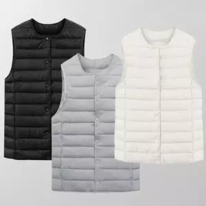 TC-417 경량 라운드넥 패딩 조끼 한파 방한 누빔 솜조끼 사무실 사무용 이너 남성 점퍼