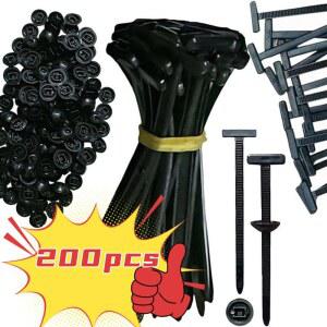 200/100/50개 셀프 식 나일론 케이블 푸시 클립 자동차 배선 파이프 고정용 재사용 가능 지퍼 스트랩 고정 바인딩 강력 튜브 클립방수 타이초간편 설치 클립포터블 타이클립 부품케이블 키트마찰 방지 타이충격 흡수