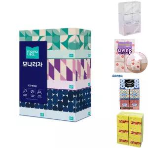 (100매 6입) 미니 미용티슈 모나리자/휴지/사각/정사각/화장지/작은/갑티슈/휴대용/업소용/미용/휴대/티슈