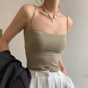 패드내장 쿨썸머 튜브탑 여성 끈 나시 탱크탑 데일리 크롭 레이어드