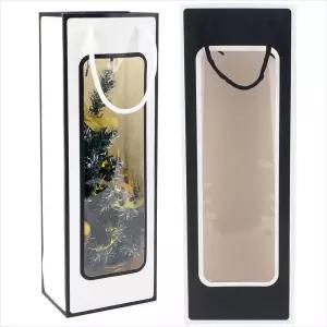 투명창 쇼핑백 다용도 라인 일자형 선물 포장백 와인백