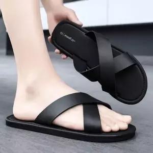 남성 FTP170H7 블랙 슬릭로드 X자 크로스 슬리퍼