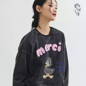 머티리얼랩 26SS 아플리케 피그먼트 MERCI 맨투맨