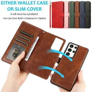 삼성 호환 갤럭시 S25 울트라 S24 FE S23 S22 S21 S20 플러스 노트 10호환용 마그네틱 플립 가죽 폰 케이스