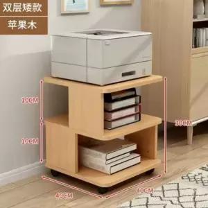프린트 선반 테이블 원목 이동식 바퀴달린 거치대 이층 폭40 우드 받침대 길