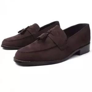 남성용 스웨이드 태슬 로퍼 편안한 단정한 구두 스타일 신발