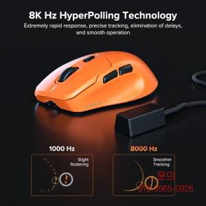KYSONA Uranus PRO 무선 게임용 마우스 8K 폴링 속도 PAW3395 광학 센서 26k DPI 54g 초경량 트라이 모드