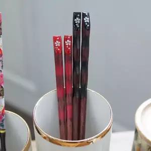 플라워 커플 나무젓가락 2P 세트 신혼부부 젓가락 다용도젓가락