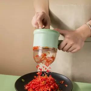 미니 전동 슬라이서 양념 믹서기 고추 마늘 파 다지기