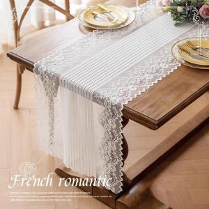 프랑스 스타일 테이블 러너 레이스 위의 트랙 웨딩 장식 플래그 카미노 드 메사