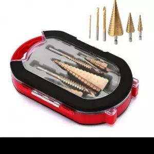 티타늄코팅 드릴비트홀쏘 스텝드릴비트 드릴탭 6종세트 케이스포함 스탭드릴비트 홀가공드릴비트 탭핑비트